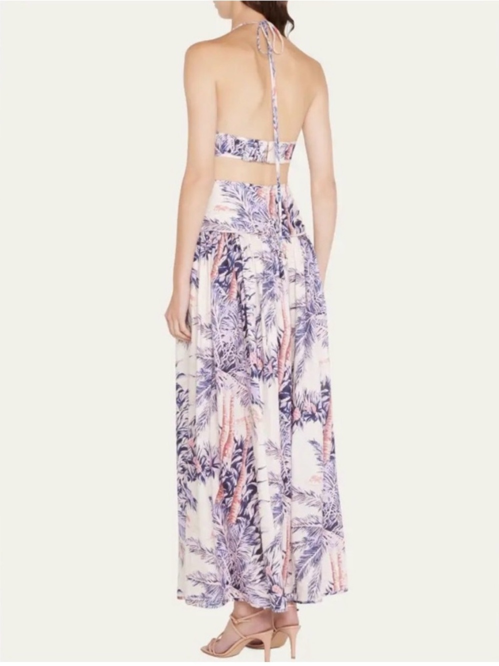 Zimmermann Circa-Halter Cut out Maxi Dress with Lavender Accents - Picture 3 of 7